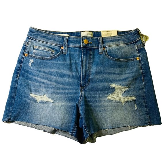 Universal Threads Pants - Universal Threads Women's Shorts High Rise Midi  Denim Cut Off Raw Edge Size 12